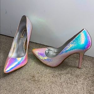 Dune London Holographic Snakeskin High Heel Shoes